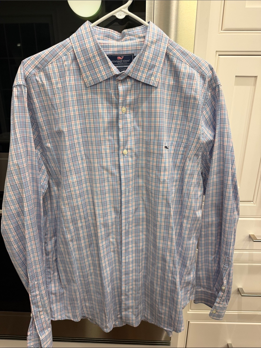 Vineyard Vines Light Blue & Pink Plaid Dress Shirt